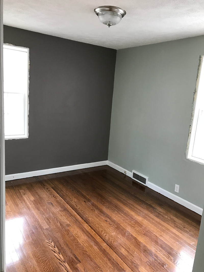 Office with paint, but before window trim.